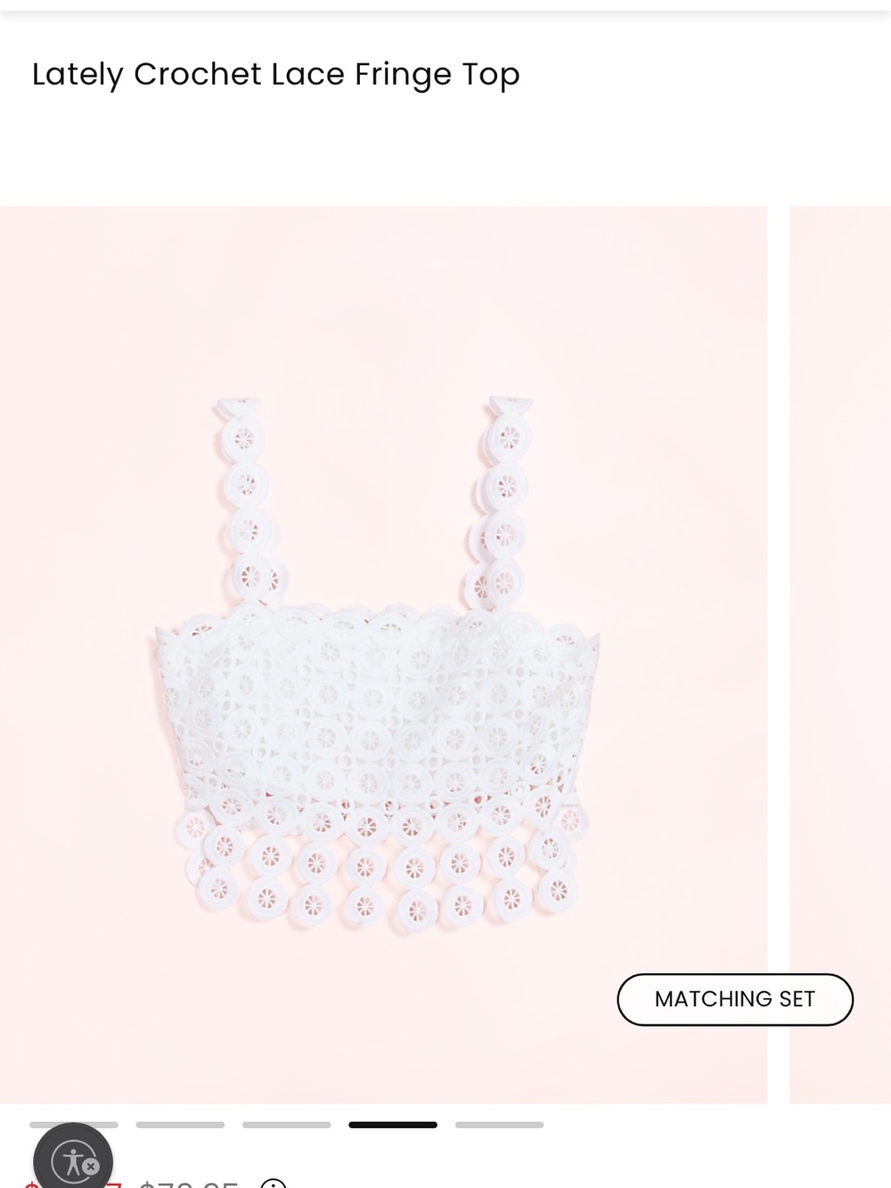 Crochet Lace Fringe Top - White